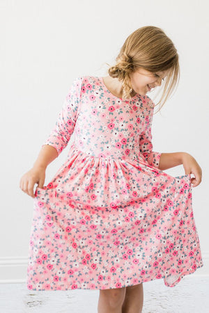 Azalea 3/4 Sleeve Pocket Twirl Dress-dogsvalley ®