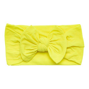 Bright Yellow Nylon Bow Headwrap-dogsvalley ®