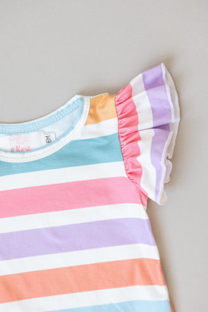 Spring Stripes S/S Flutter Bodysuit-dogsvalley ®