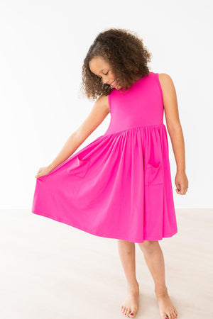 Hot Pink Tank Pocket Twirl Dress-dogsvalley ®