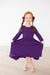 SALE Purple 3/4 Sleeve Pocket Twirl Dress-dogsvalley ®