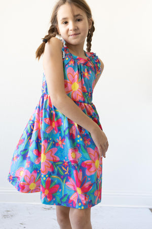 Springing Around Ruffle Cross Back Dress-dogsvalley ®