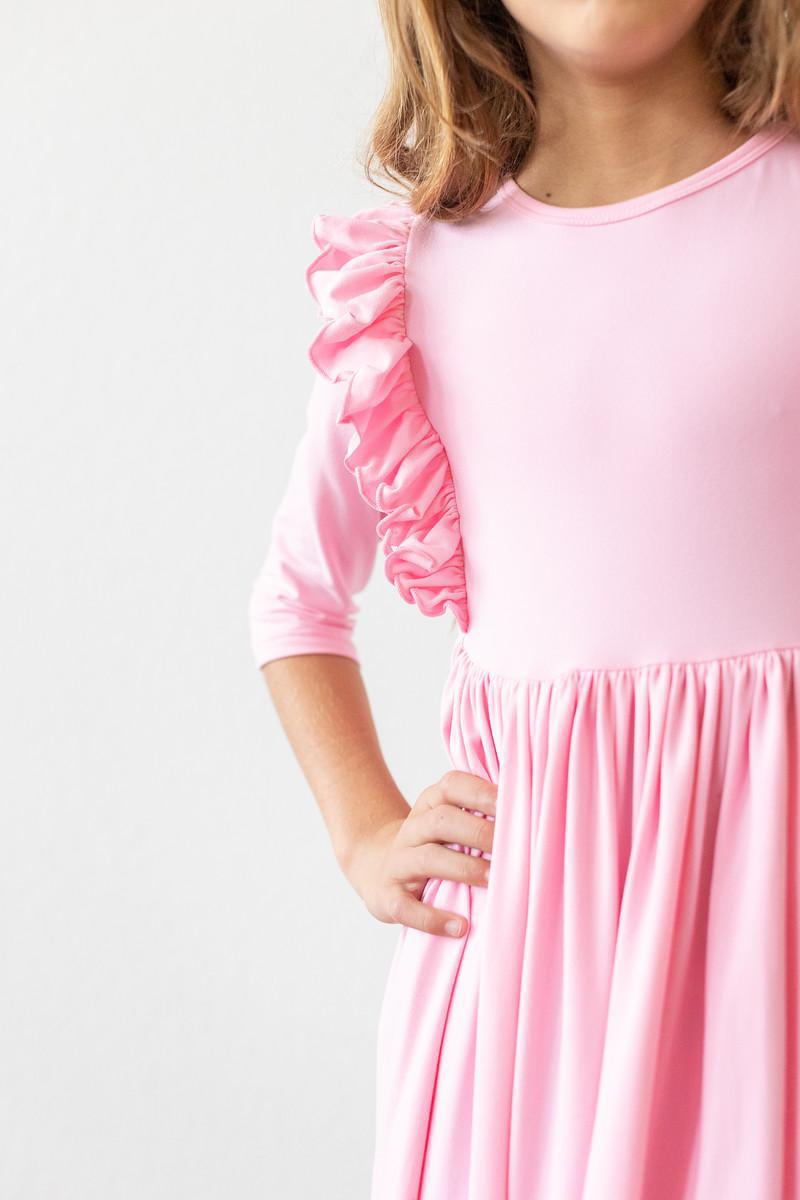 Bubblegum Pink Ruffle Twirl Dress-dogsvalley ®