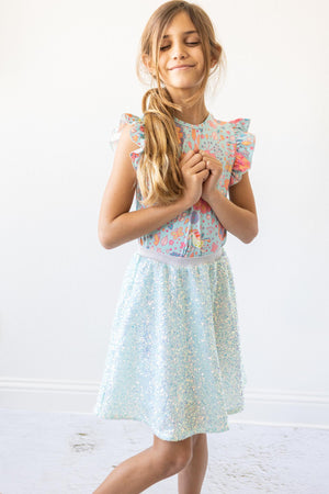 SALE Aqua Sequin Twirl Skirt-dogsvalley ®