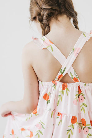 Tangerine Ruffle Cross Back Dress-dogsvalley ®