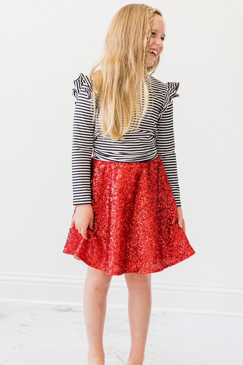 Red Sequin Twirl Skort-dogsvalley ®