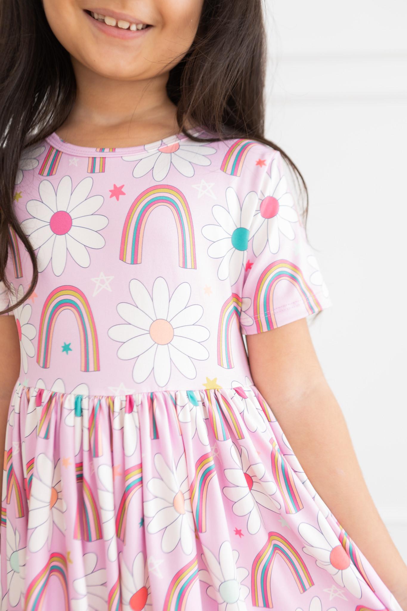 Rainbow Daisies S/S Twirl Dress-dogsvalley ®