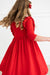 Red 3/4 Ruffle Twirl Dress-dogsvalley ®