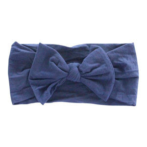 Navy Nylon Bow Headwrap-dogsvalley ®