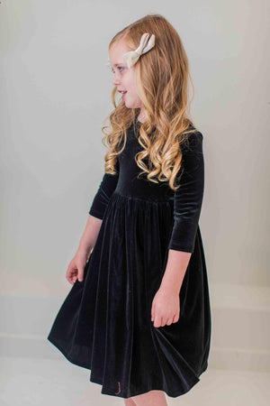 Black Velvet Twirl Dress-dogsvalley ®