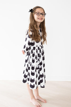 Purrfect 3/4 Sleeve Pocket Twirl Dress-dogsvalley ®