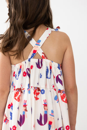 Mer-Made in the USA Ruffle Cross Back Dress-dogsvalley ®