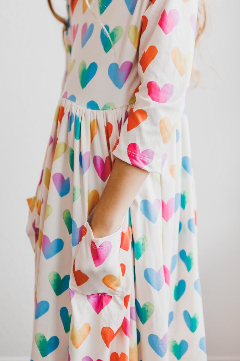 Lotta Love 3/4 Sleeve Pocket Twirl Dress-dogsvalley ®