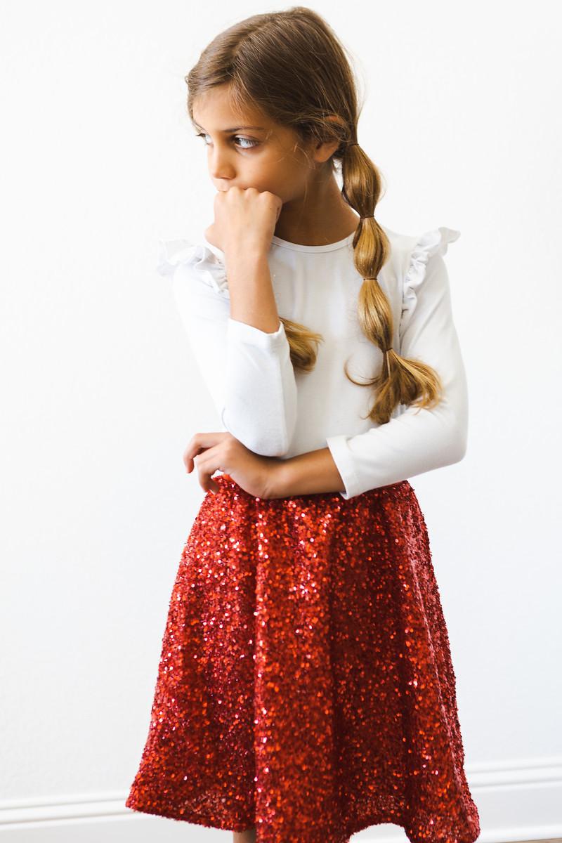 Red Sequin Twirl Skort-dogsvalley ®