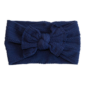 Navy Cable Knit Nylon Headwrap-dogsvalley ®