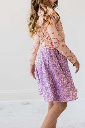 SALE Purple Sequin Twirl Skirt-dogsvalley ®