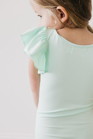 Pastel Green S/S Flutter Sleeve Leotard-dogsvalley ®