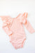 Peach L/S Flutter Sleeve Leotard-dogsvalley ®