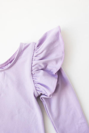 Lavender L/S Flutter Sleeve Leotard-dogsvalley ®