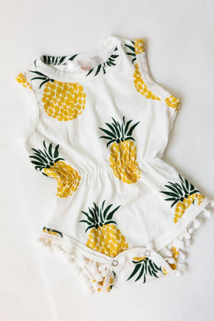 Pineapple Pom Pom Romper-dogsvalley ®