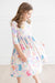 Pastel Floral Bunnies 3/4 Sleeve Pocket Twirl Dress-dogsvalley ®