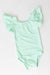 Pastel Green S/S Flutter Sleeve Leotard-dogsvalley ®