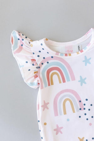 Over the Rainbow S/S Flutter Bodysuit-dogsvalley ®