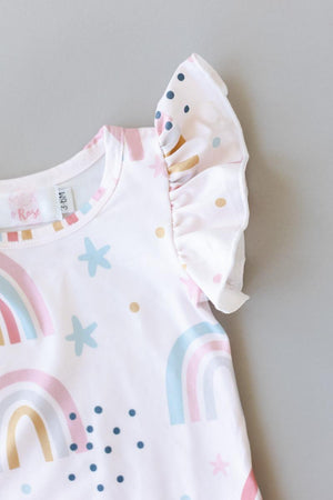 Over the Rainbow S/S Flutter Bodysuit-dogsvalley ®