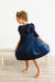 Navy Velvet Ruffle Twirl Dress-dogsvalley ®