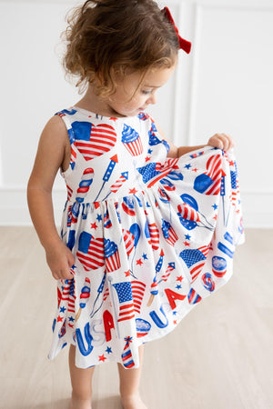 Party in the USA Tank Twirl Dress-dogsvalley ®