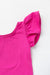 Hot Pink S/S Flutter Sleeve Leotard-dogsvalley ®