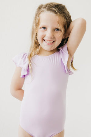 Lavender S/S Flutter Sleeve Leotard-dogsvalley ®