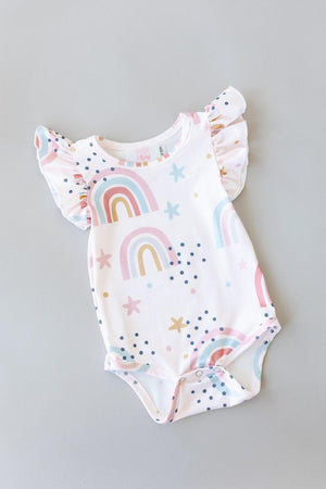 Over the Rainbow S/S Flutter Bodysuit-dogsvalley ®