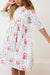 Peach Rainbow 3/4 Sleeve Pocket Twirl Dress-dogsvalley ®