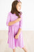 Bright Lilac 3/4 Sleeve Pocket Twirl Dress-dogsvalley ®