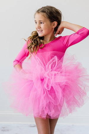 Hot Pink 3/4 Tutu Leotard-dogsvalley ®