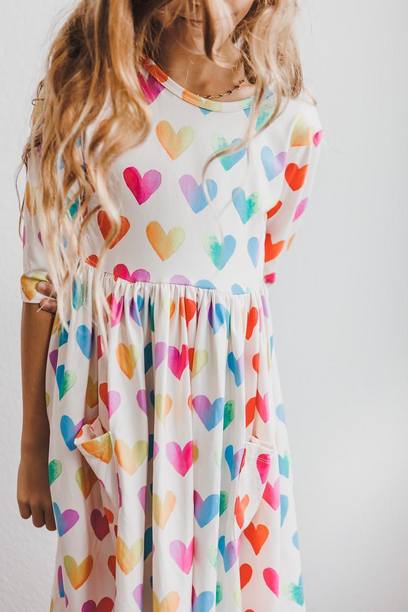 Lotta Love 3/4 Sleeve Pocket Twirl Dress-dogsvalley ®