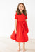 Red S/S Pocket Twirl Dress-dogsvalley ®