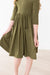 Olive 3/4 Sleeve Pocket Twirl Dress-dogsvalley ®