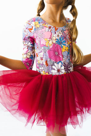 Mauve What's Up Buttercup 3/4 Tutu Leotard-dogsvalley ®