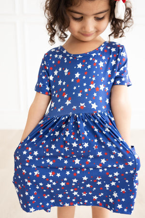 Star Bright S/S Pocket Twirl Dress-dogsvalley ®