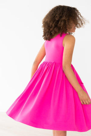 Hot Pink Tank Pocket Twirl Dress-dogsvalley ®