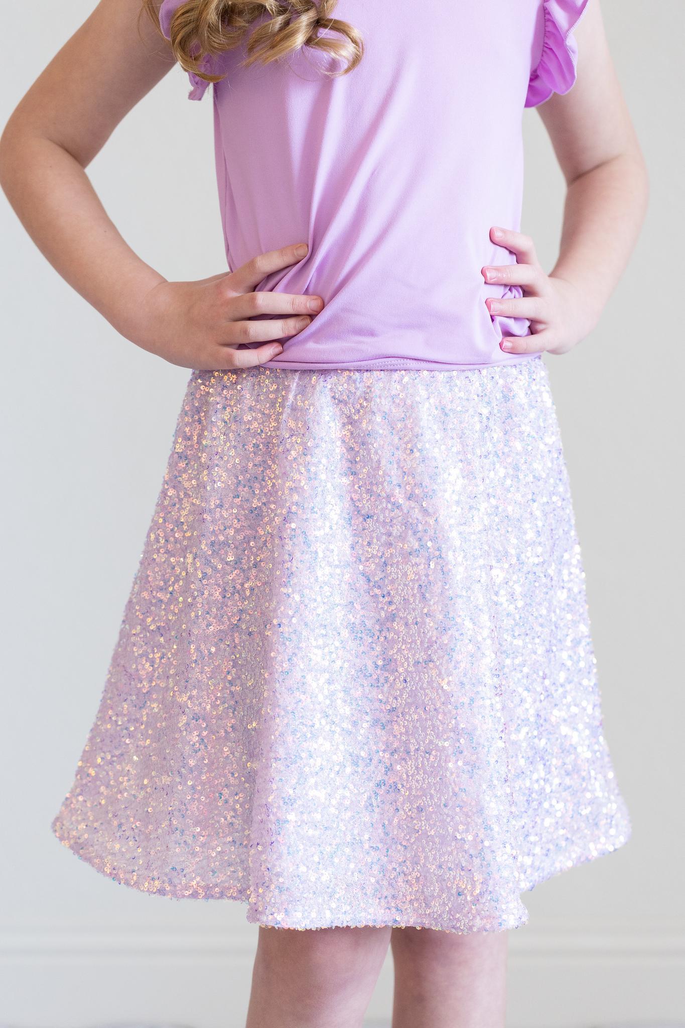 SALE Lavender Sequin Twirl Skirt-dogsvalley ®