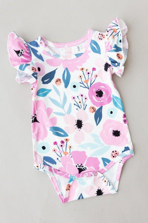 Pretty in Purple S/S Flutter Bodysuit-dogsvalley ®