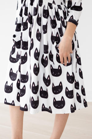 Purrfect 3/4 Sleeve Pocket Twirl Dress-dogsvalley ®