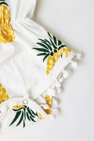 Pineapple Pom Pom Romper-dogsvalley ®