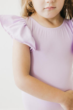 Lavender S/S Flutter Sleeve Leotard-dogsvalley ®