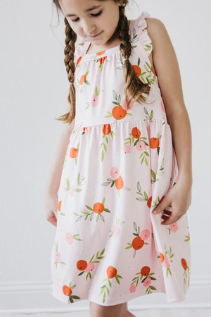 Tangerine Ruffle Cross Back Dress-dogsvalley ®