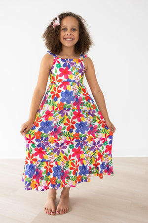 SALE Tropical Floral Ruffle Maxi Dress-dogsvalley ®