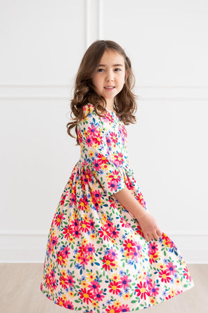 Last Bud Not Least 3/4 Sleeve Pocket Twirl Dress-dogsvalley ®